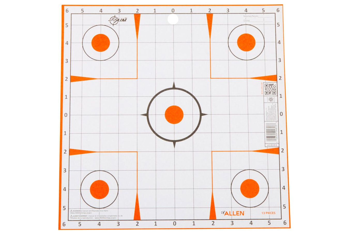 ALLEN COMPANY EZ AIM Paper 12x12 Sight-In Grid, 13-Pack