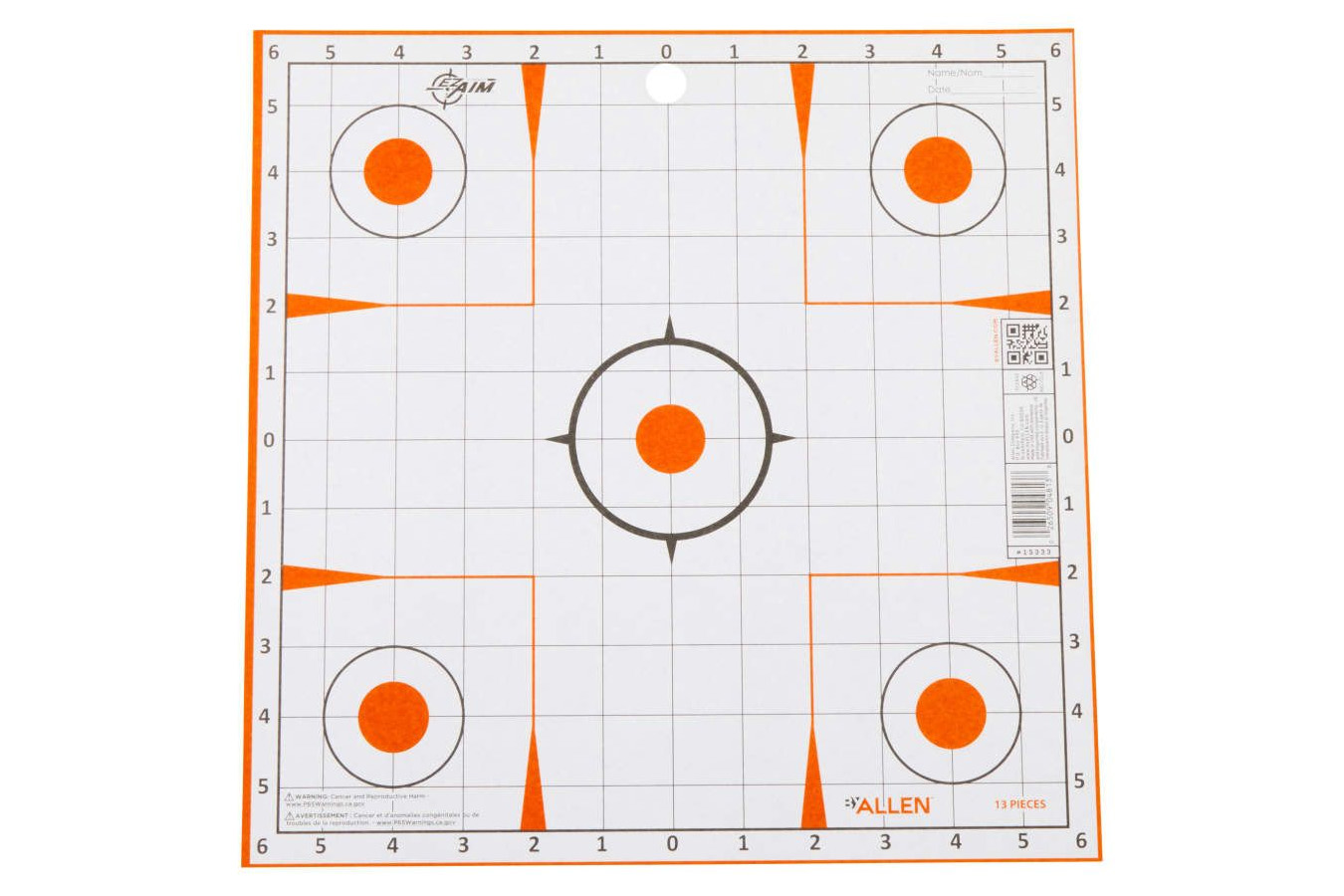 ALLEN COMPANY EZ AIM Paper 12x12 Sight-In Grid, 13-Pack