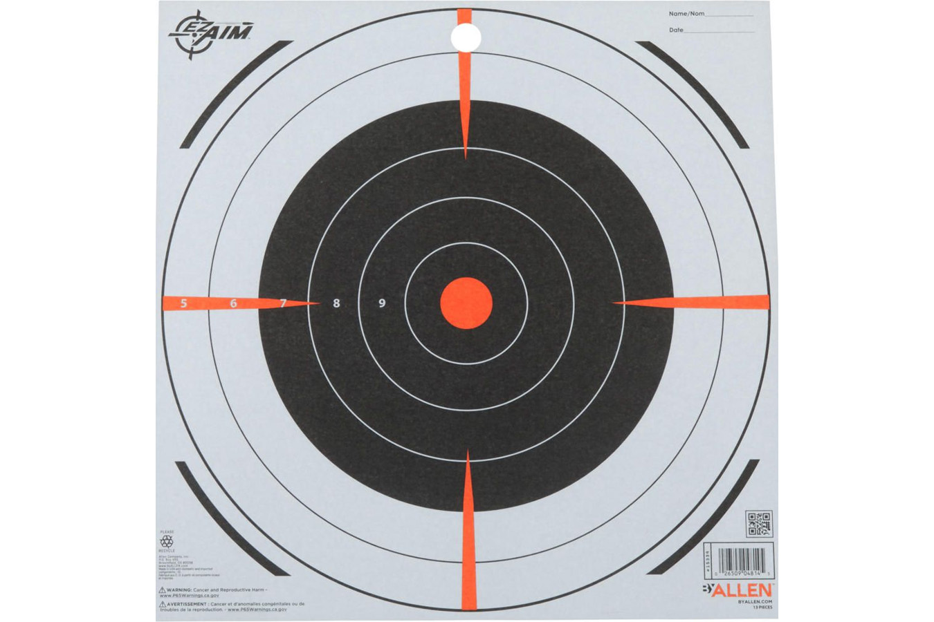 ALLEN COMPANY EZ AIM Paper 12x12 Bullseye, 13-Pack