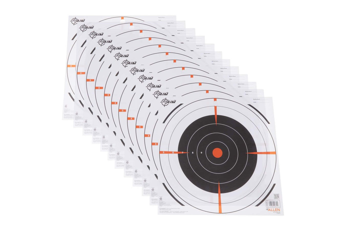 ALLEN COMPANY EZ AIM Paper 12x12 Bullseye, 13-Pack