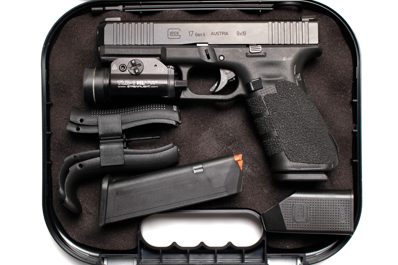 GLOCK 17 Gen 5 9mm Stippled Police Trade-In Pistols with Streamlight TLR-1 HL (Very Good Condition)