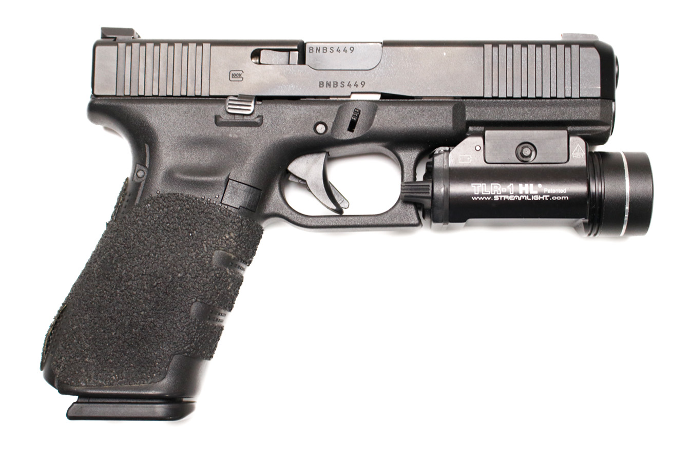 GLOCK 17 Gen 5 9mm Stippled Police Trade-In Pistols with Streamlight TLR-1 HL (Very Good Condition)