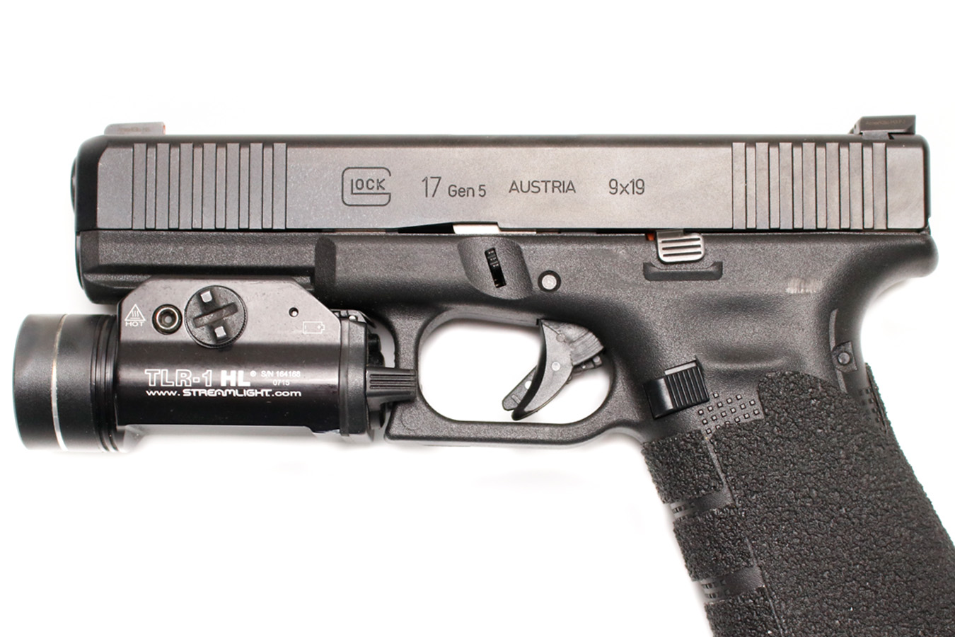 GLOCK 17 Gen 5 9mm Stippled Police Trade-In Pistols with Streamlight TLR-1 HL (Very Good Condition)