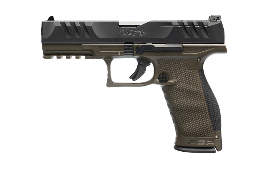 WALTHER PDP Full Size 9mm Pistol with 4.5 Inch Barrel and OD Green Frame