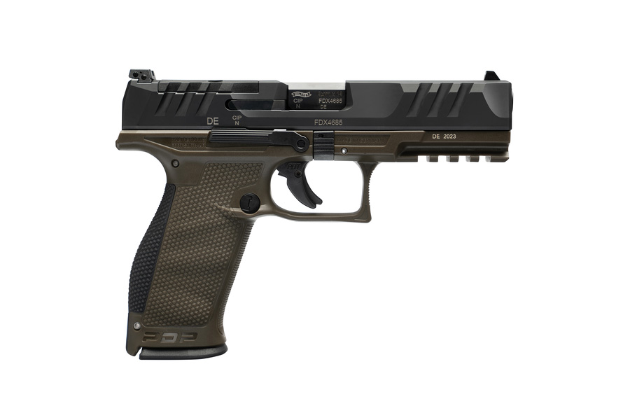 WALTHER PDP Full Size 9mm Pistol with 4.5 Inch Barrel and OD Green Frame