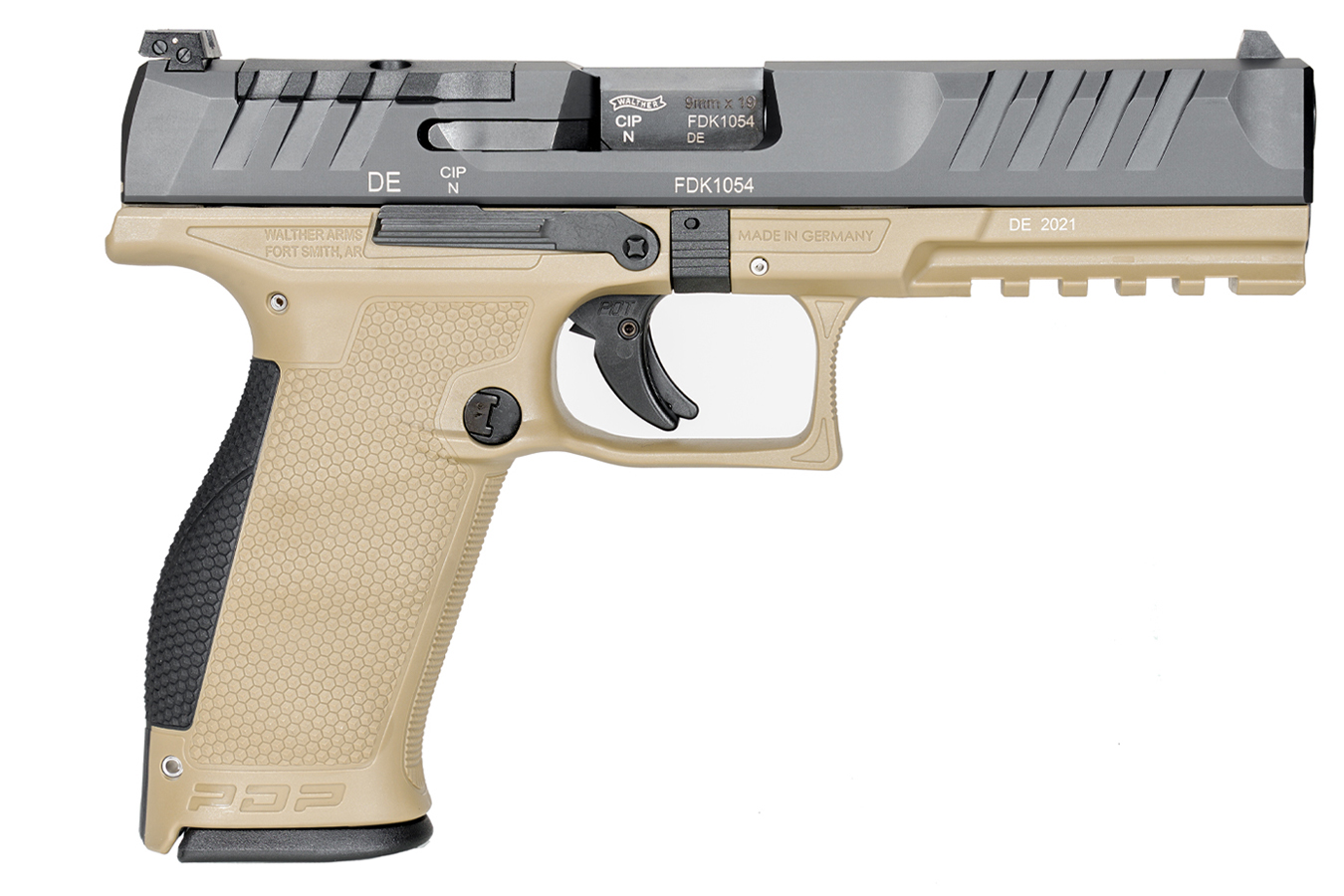 WALTHER PDP Full-Size 9mm Optic Ready Pistol with FDE Two-Tone Finish