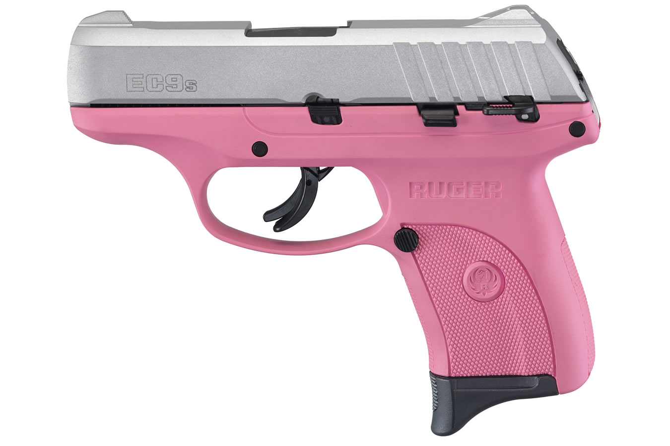 RUGER EC9s 9mm Striker-Fired Pistol with Pink Grip Frame and Aluminum Cerakote Slide