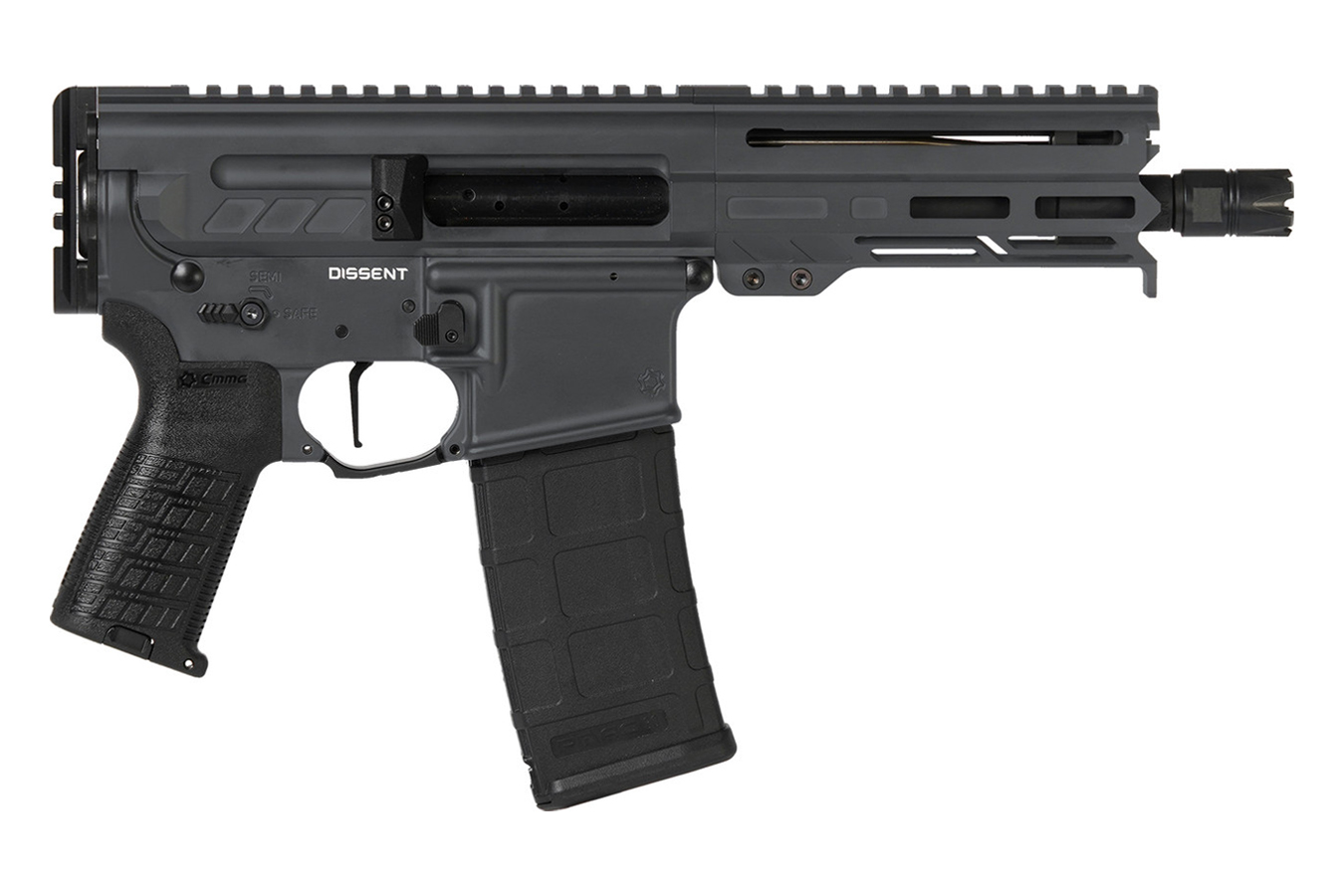 CMMG Dissent MK4 5.56mm AR Pistol with Sniper Grey Cerakote Finish and 6.5 Inch Barrel