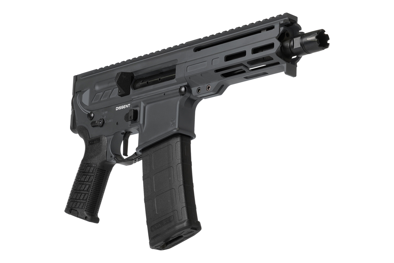 CMMG Dissent MK4 5.56mm AR Pistol with Sniper Grey Cerakote Finish and 6.5 Inch Barrel