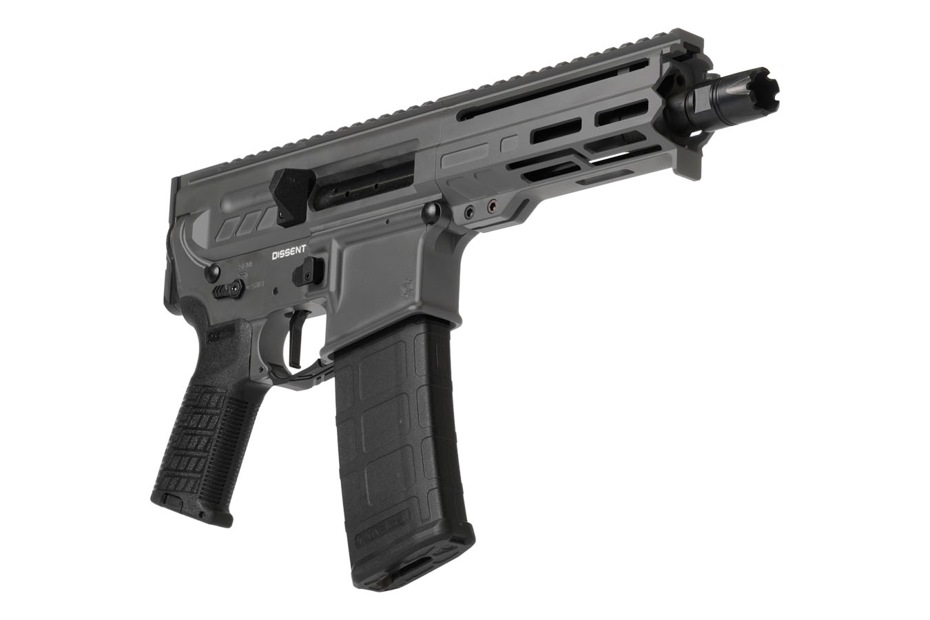 CMMG Dissent MK4 5.56mm AR Pistol with Tungsten Cerakote Finish and 6.5 Inch Barrel