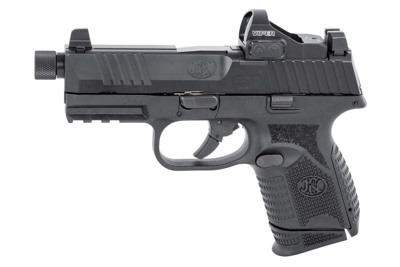 FNH 509 Compact Tactical 9mm Black Pistol with Threaded Barrel and Vortex Viper Red Dot