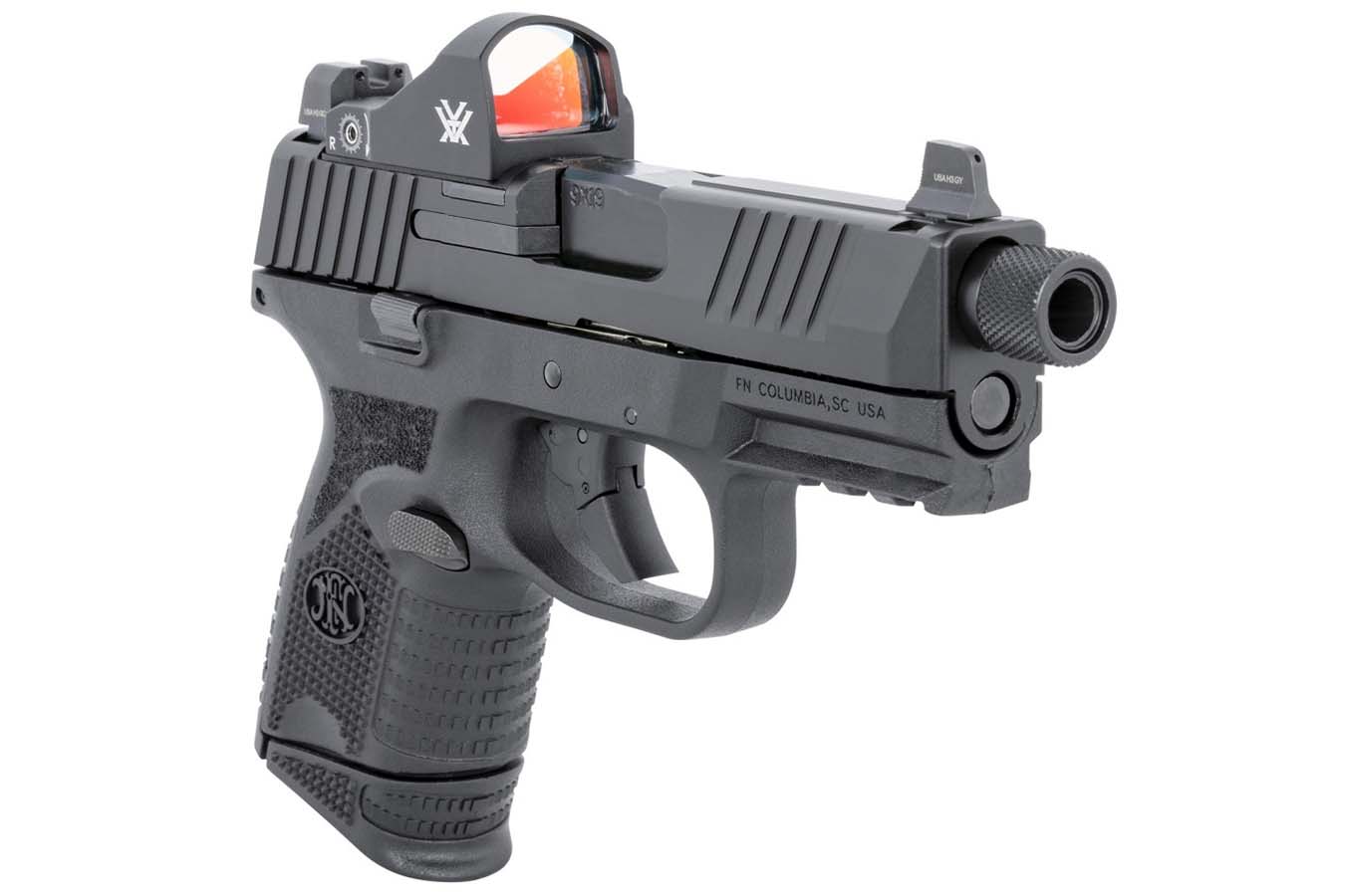 FNH 509 Compact Tactical 9mm Black Pistol with Threaded Barrel and Vortex Viper Red Dot