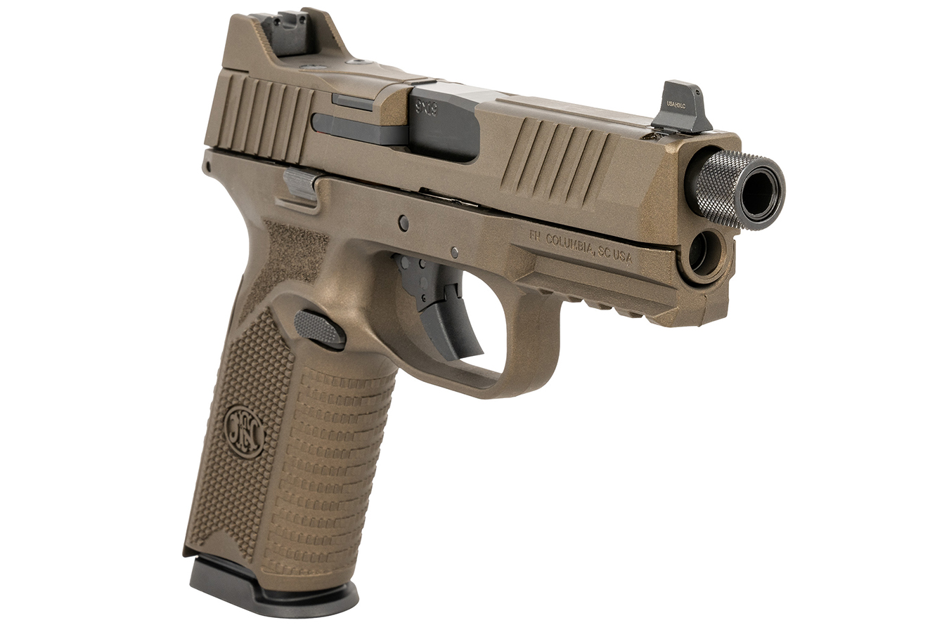 FNH 509 Tactical 9mm Optic Ready Pistol with Burnt Bronze Cerakote Finish and Five Total Magazines