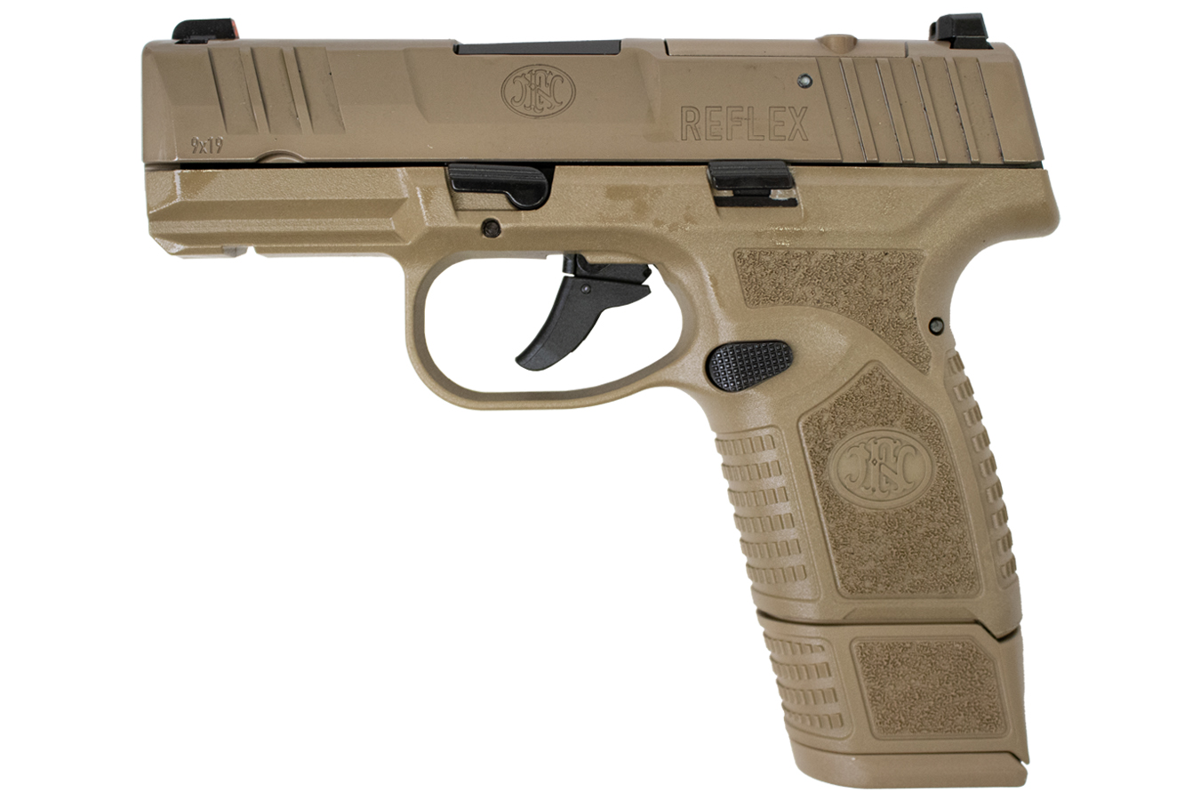 FNH Reflex 9mm Optic Ready Micro Compact Pistol with Viridian RFX-11 Green Dot SIght and Four Magazines