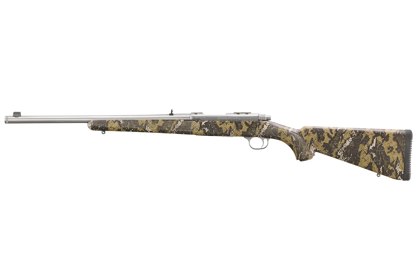 RUGER 77/357 357 Magnum Bolt-Action Rifle with Desolve Bare Reduced Camo Synthetic Stock