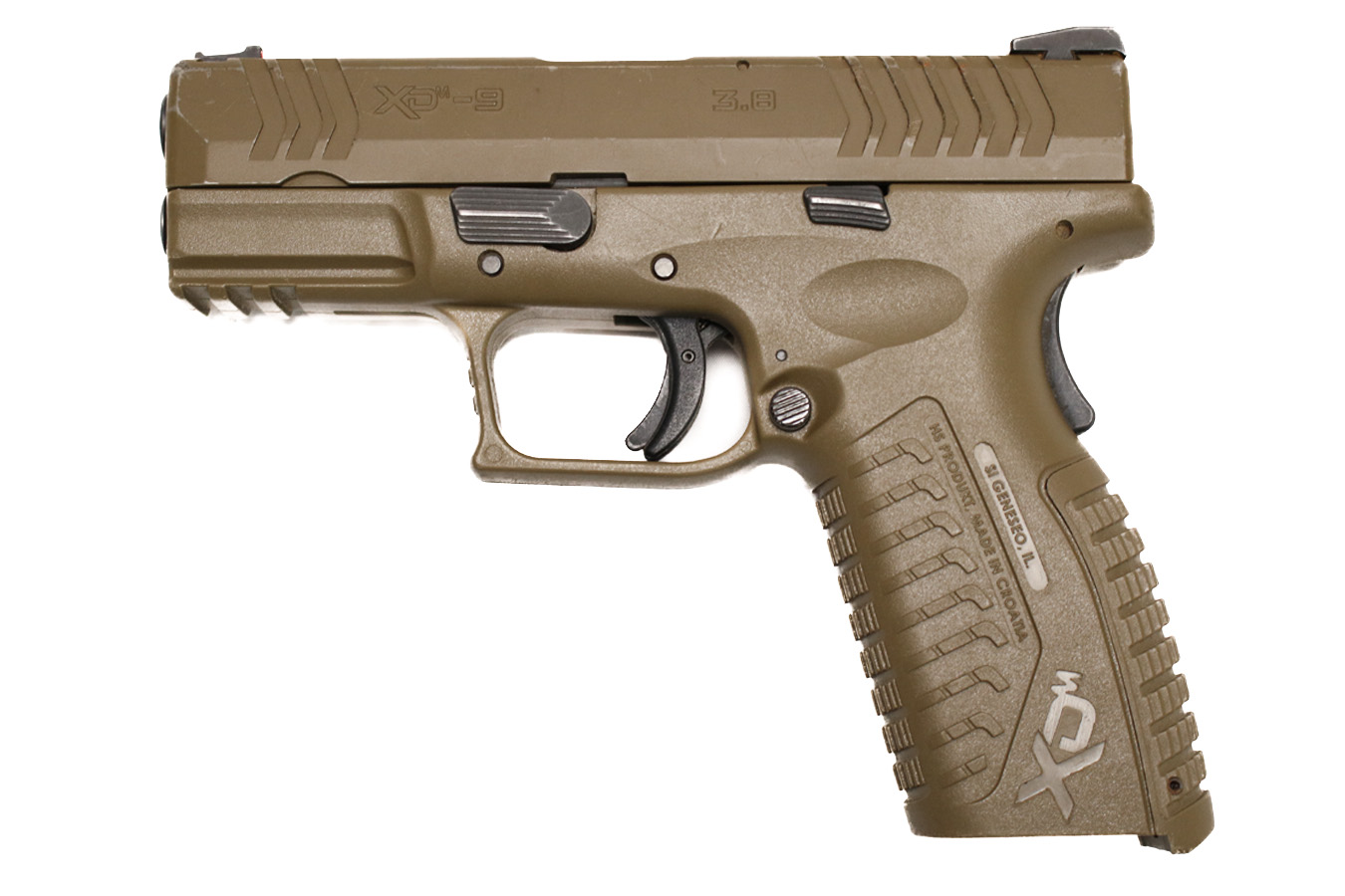 SPRINGFIELD XDM-9 3.8 9mm Police Trade-in Pistol with FDE FInish (Magazine Not Included)