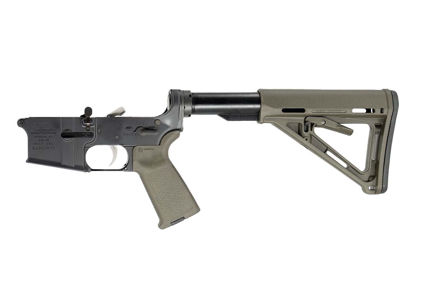 ANDERSON MANUFACTURING AM-15 223/5.56mm Complete Lower Receiver with Magpul OD Green Furnitire