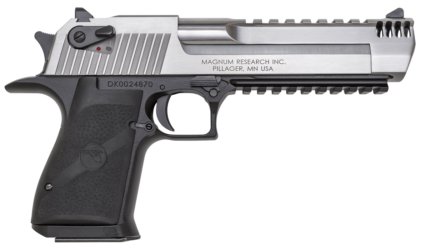 MAGNUM RESEARCH Desert Eagle Mark XIX 50 AE Stainless Steel Slide with Black Aluminum Frame