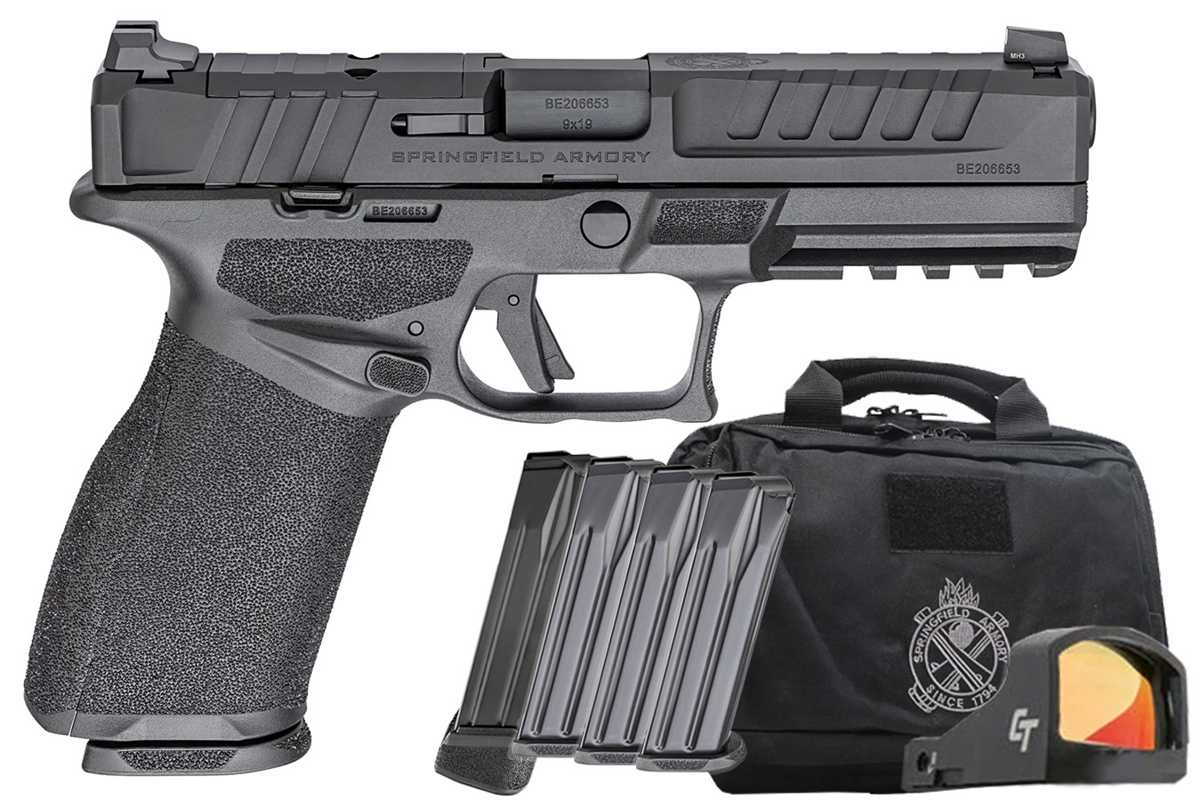 SPRINGFIELD Echelon 9mm Pistol 2025 Gear Up Package with Crimson Trace Red Dot, Five Magazines, and Range Bag