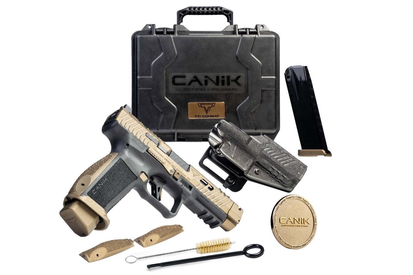 CANIK TTI Combat 9mm Semi-Auto Pistol with Hard Case, Two Mags, and Accessories