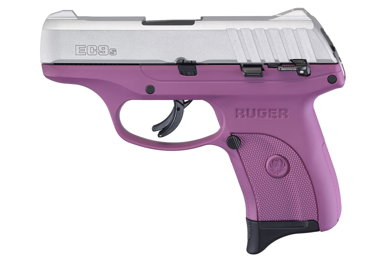 RUGER EC9s 9mm Carry Conceal Pistol with Purple Frame and Aluminum Cerakote Slide