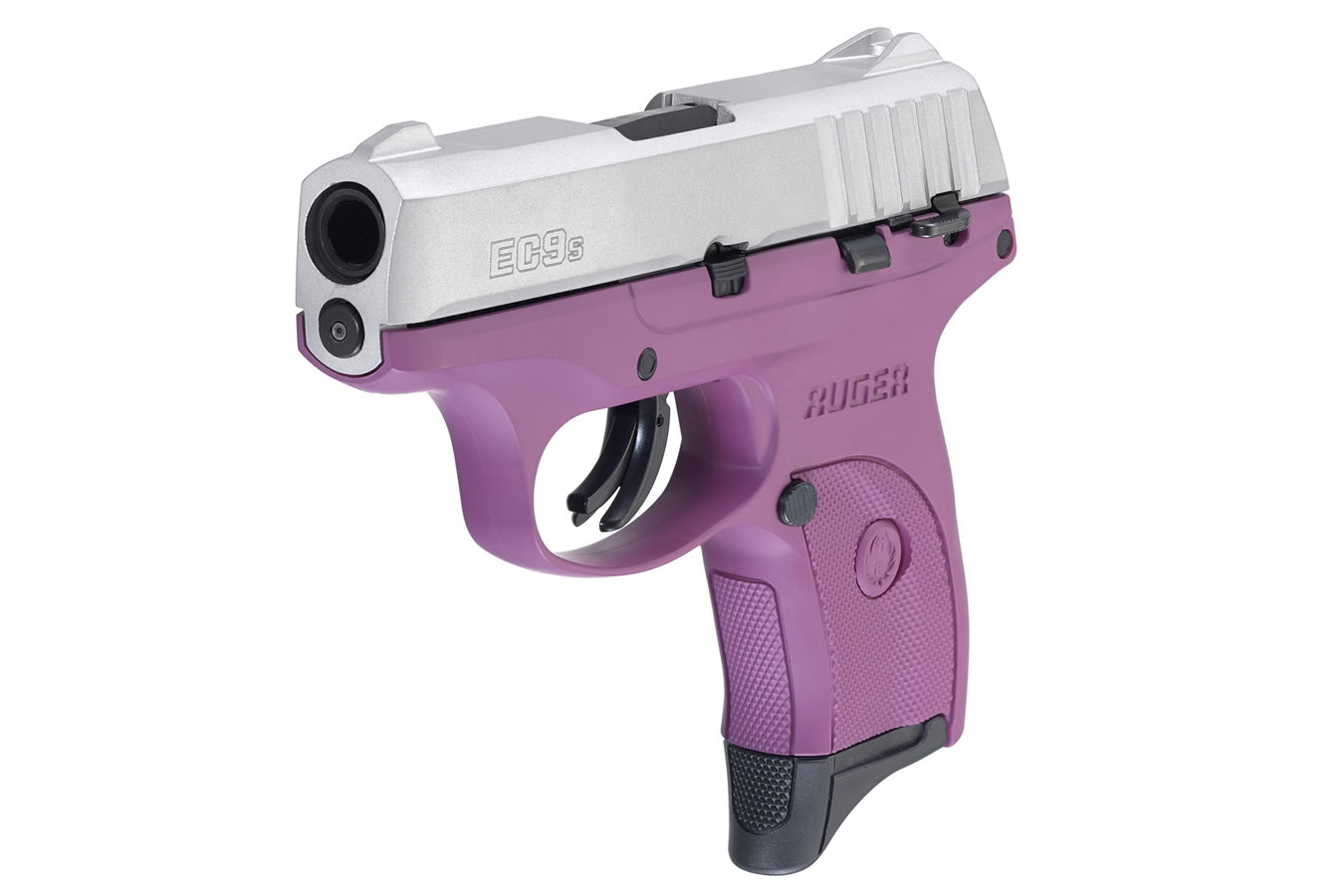 RUGER EC9s 9mm Carry Conceal Pistol with Purple Frame and Aluminum Cerakote Slide