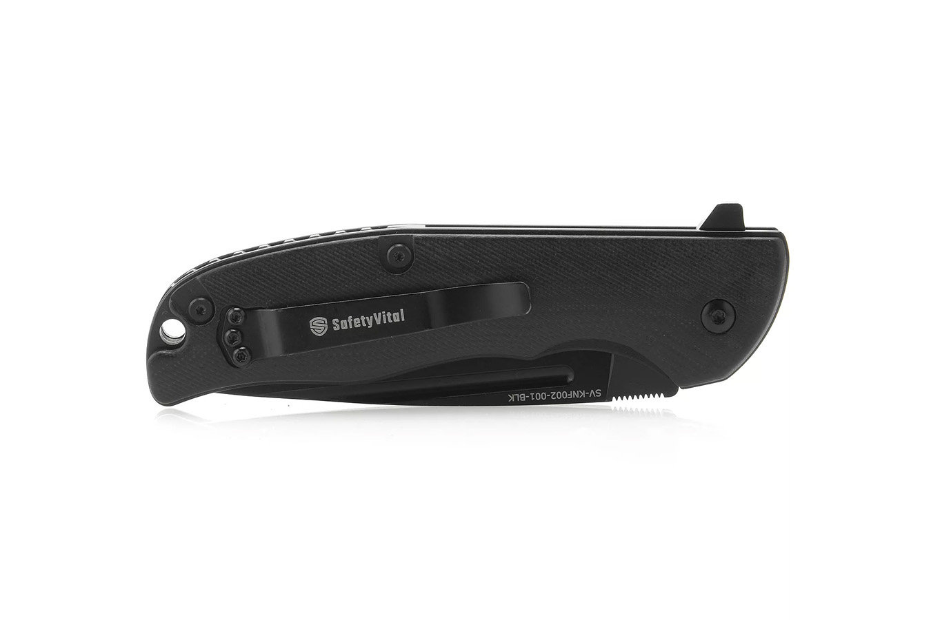 SAFETYVITAL Pocket Knife With Drop Point Blade Black