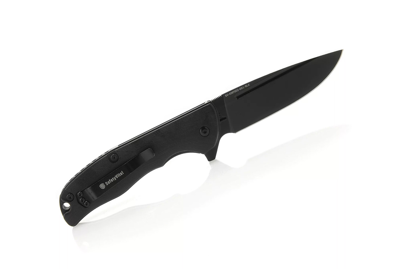 SAFETYVITAL Pocket Knife With Drop Point Blade Black