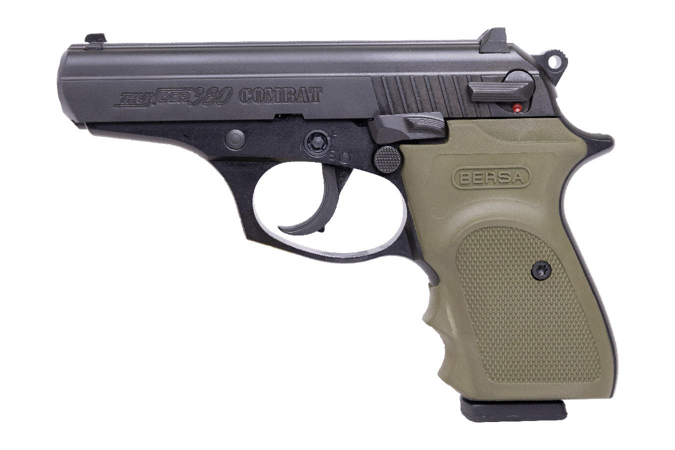 BERSA Thunder Combat 380 ACP Pistol with Green Rubber Wrap Around Grips